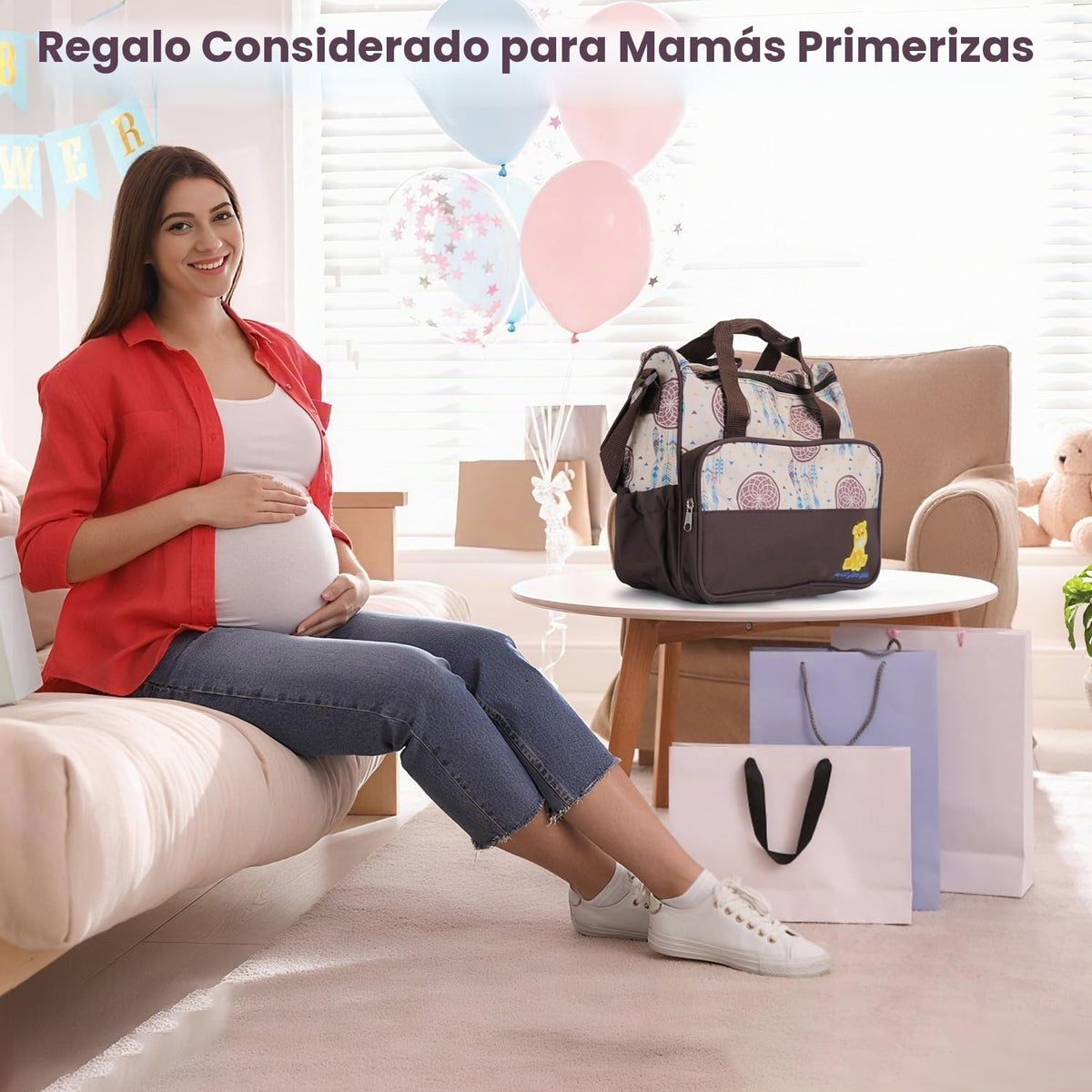 Moclever Juego de 5 bolsas de pañales - Bolsas de bebé para mamá, Café