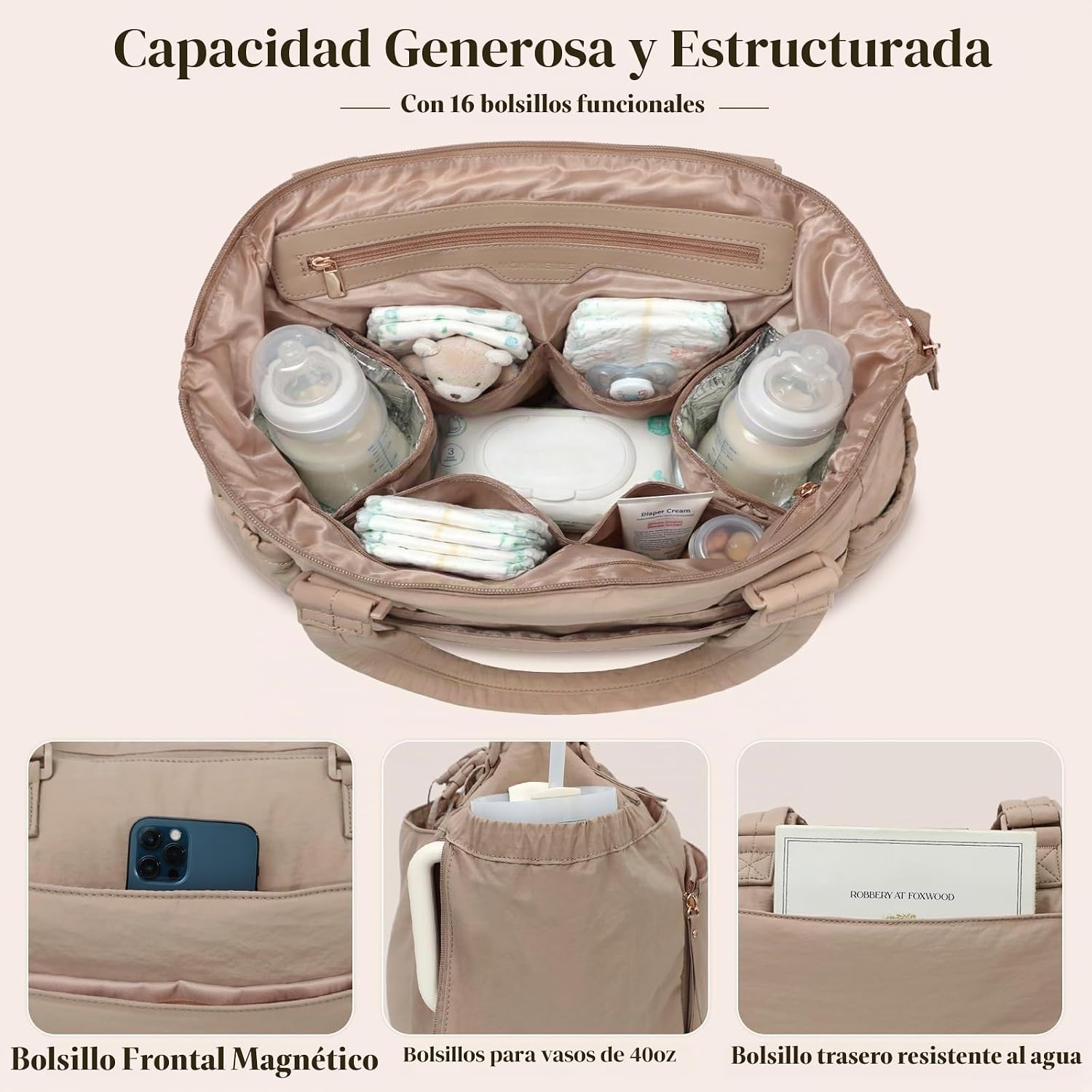 MOMINSIDE Bolsa de pañales con cambiador de pañales, bolsa de pañal...