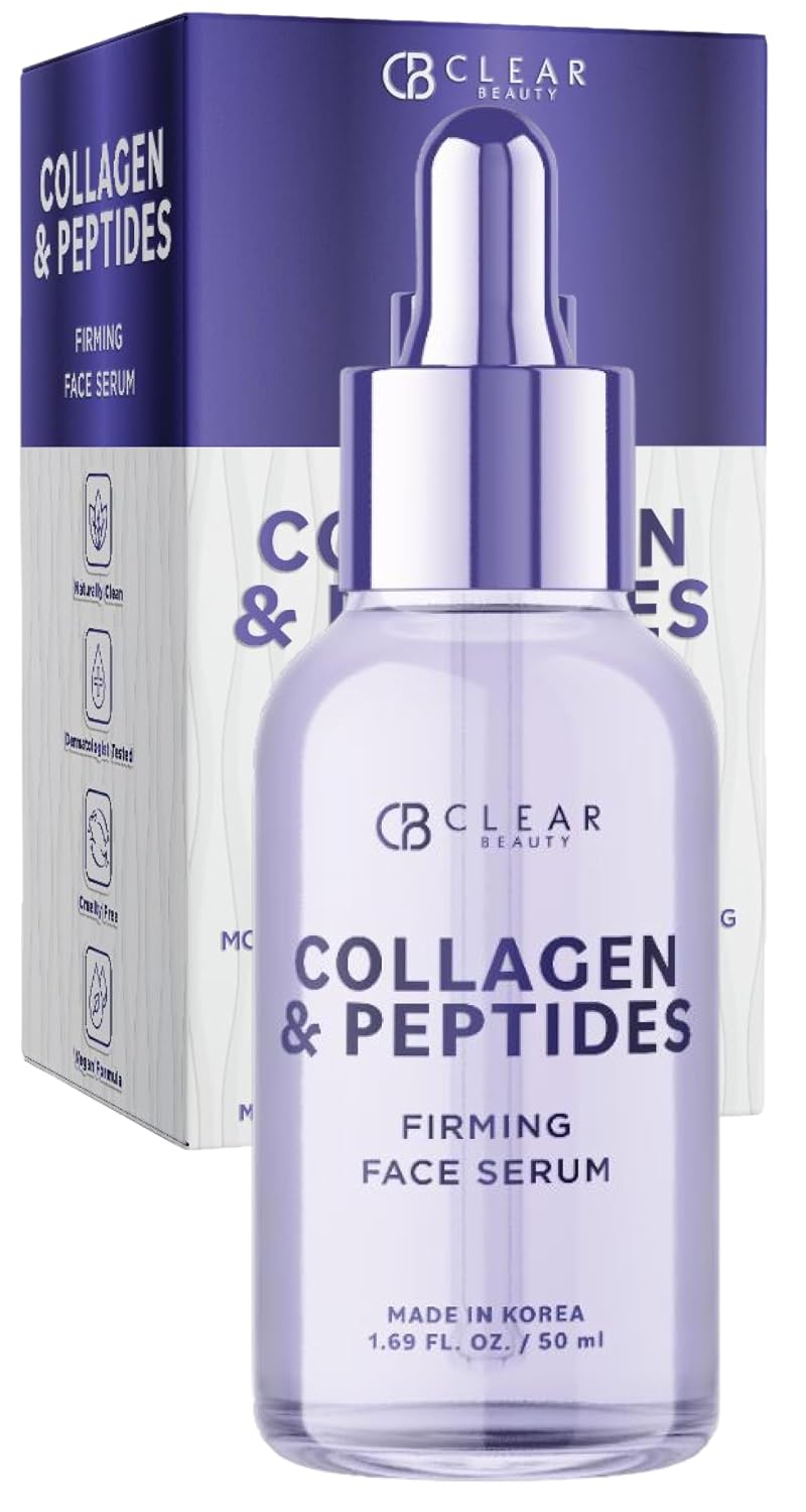 Clear Beauty Peptides Serum para la cara con colágeno, reafirmante...