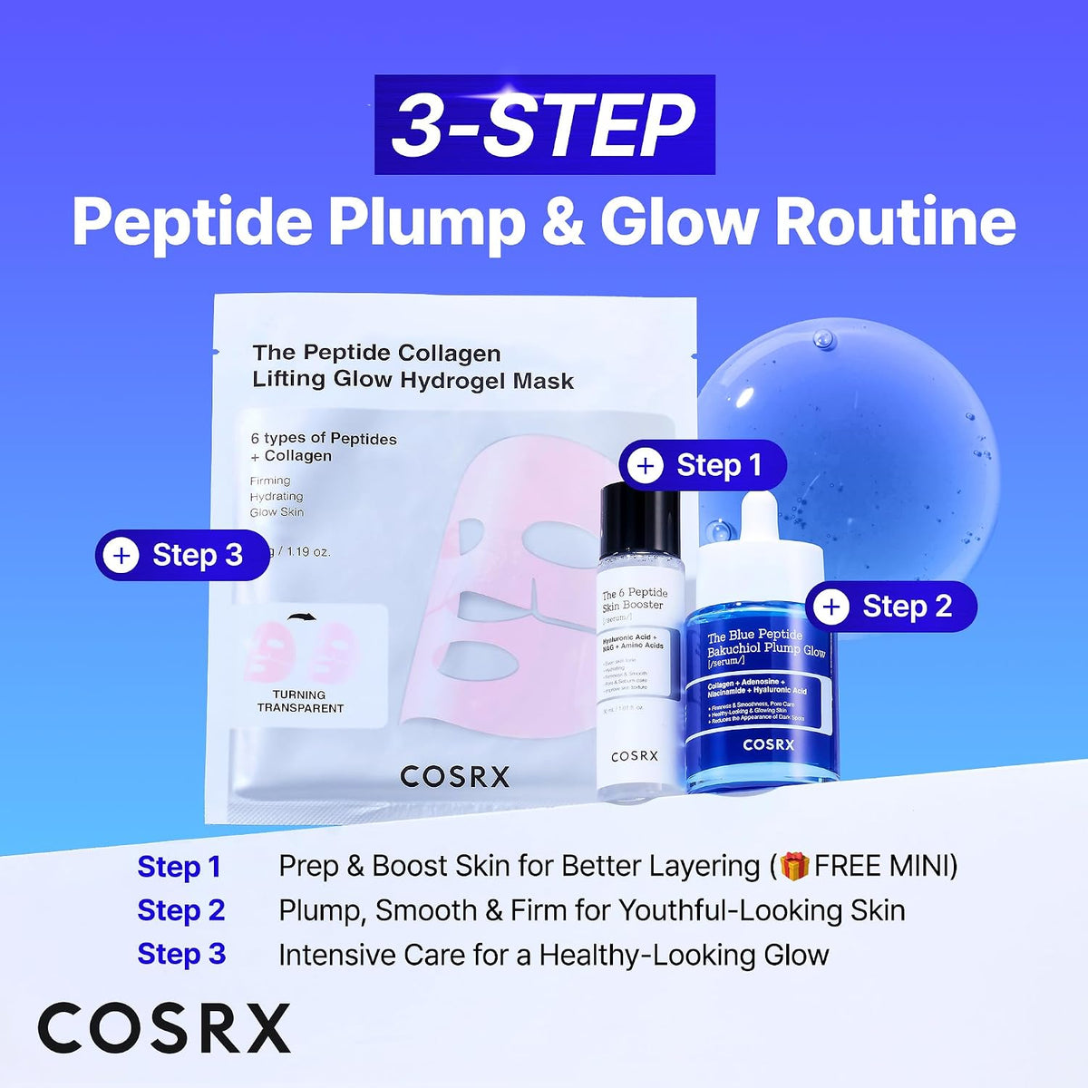 COSRX Set de regalo Peptide Bounce &amp; Glow, set de regalo limita...