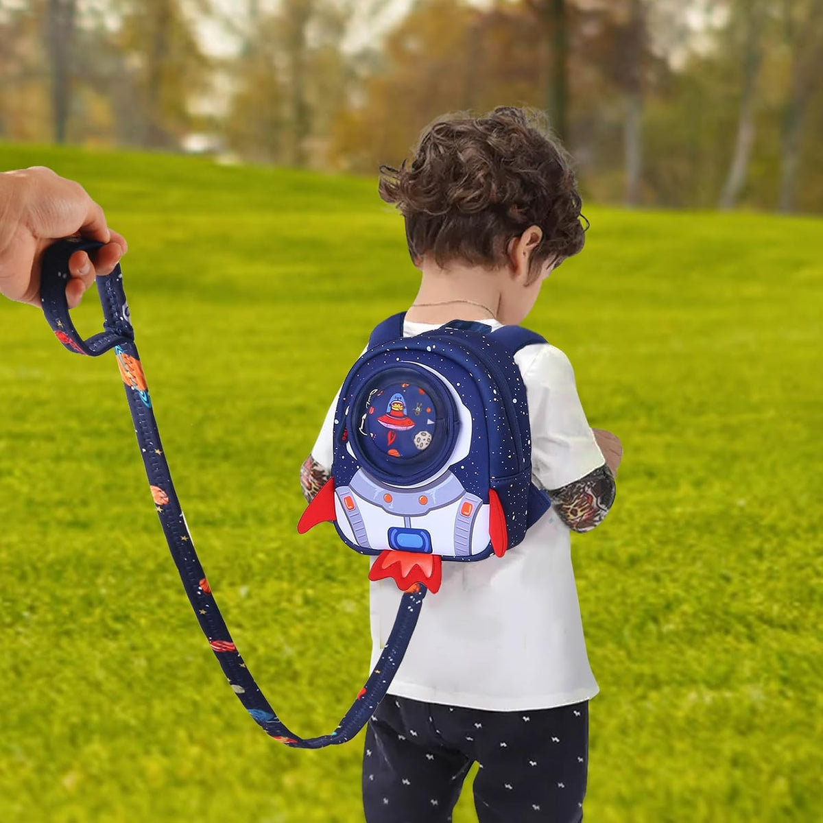 yisibo Mochila Rocket para niños pequeños con correa de arnés de se...