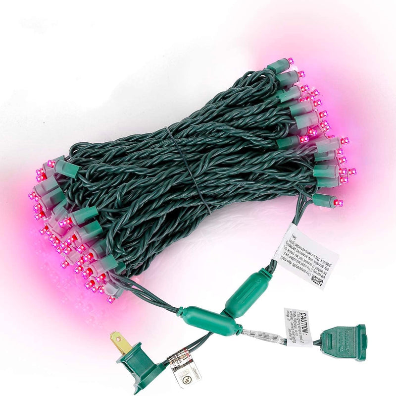 100 luces LED rosas de Navidad \u2013 50 pies 0.197 in de color ros...
