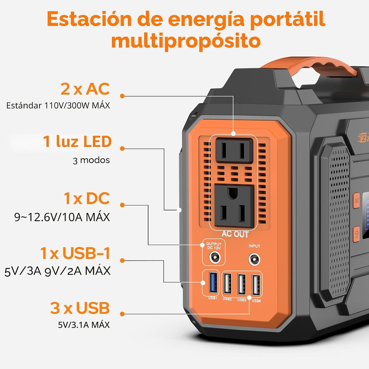 Estación de energía portátil con panel solar de 40 W, generador sol...