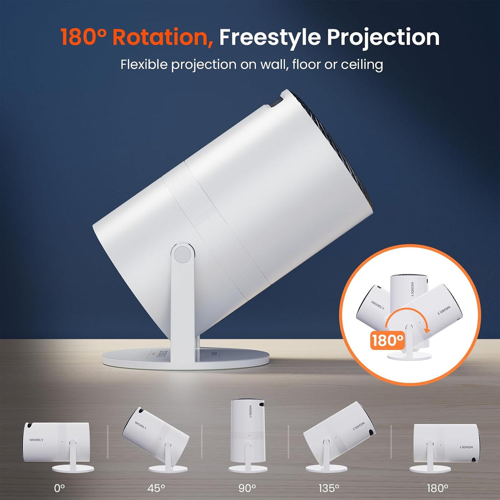 WISHOLY Mini Proyector con WiFi y Bluetooth, Proyector de Películas...