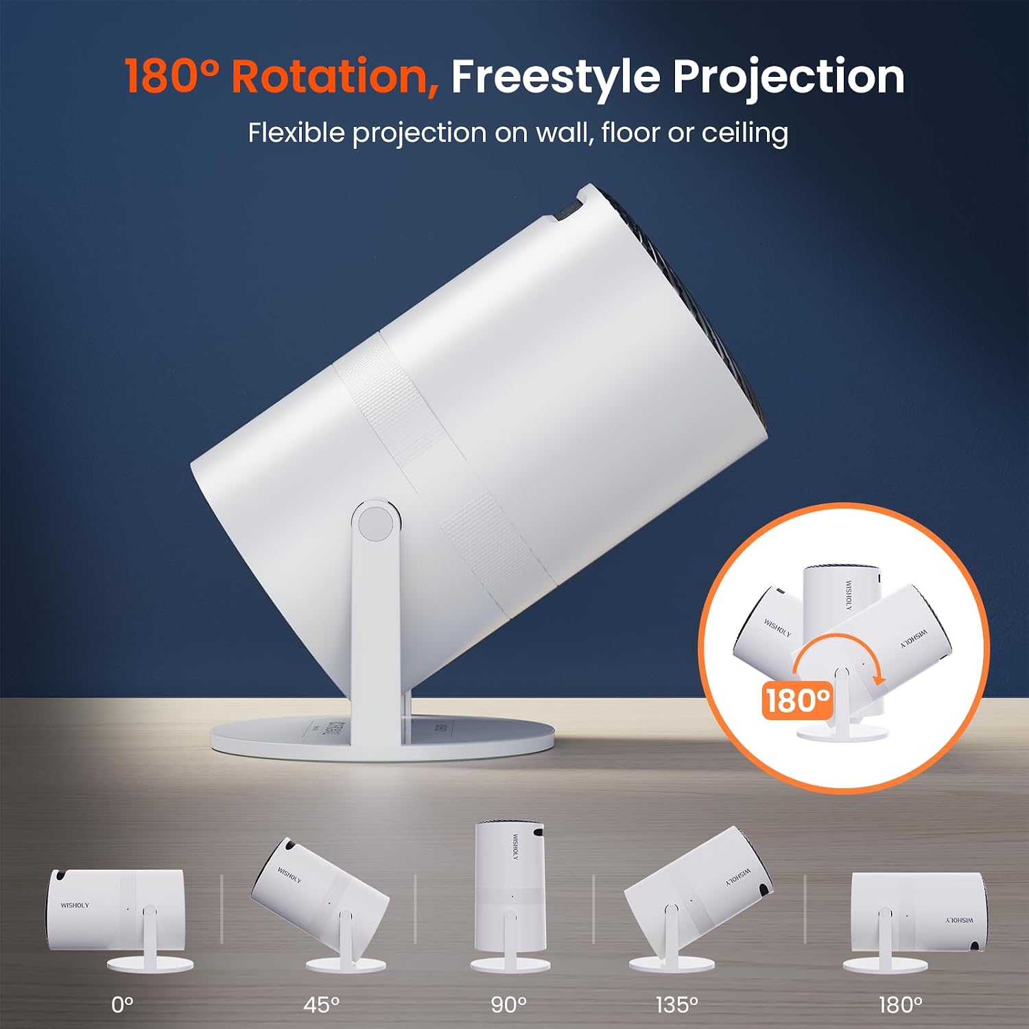 WISHOLY Mini Proyector con WiFi y Bluetooth, Proyector de Películas...
