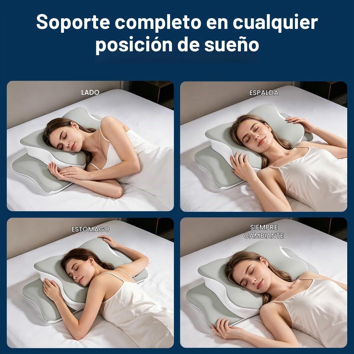 WKEFF Almohada cervical para aliviar el dolor de cuello, diseño hue...