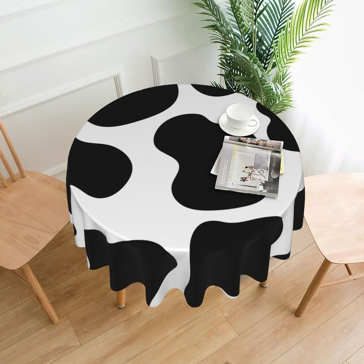 KTLYSMDX Mantel redondo de vaca Stria de 60 pulgadas, tela decorati...
