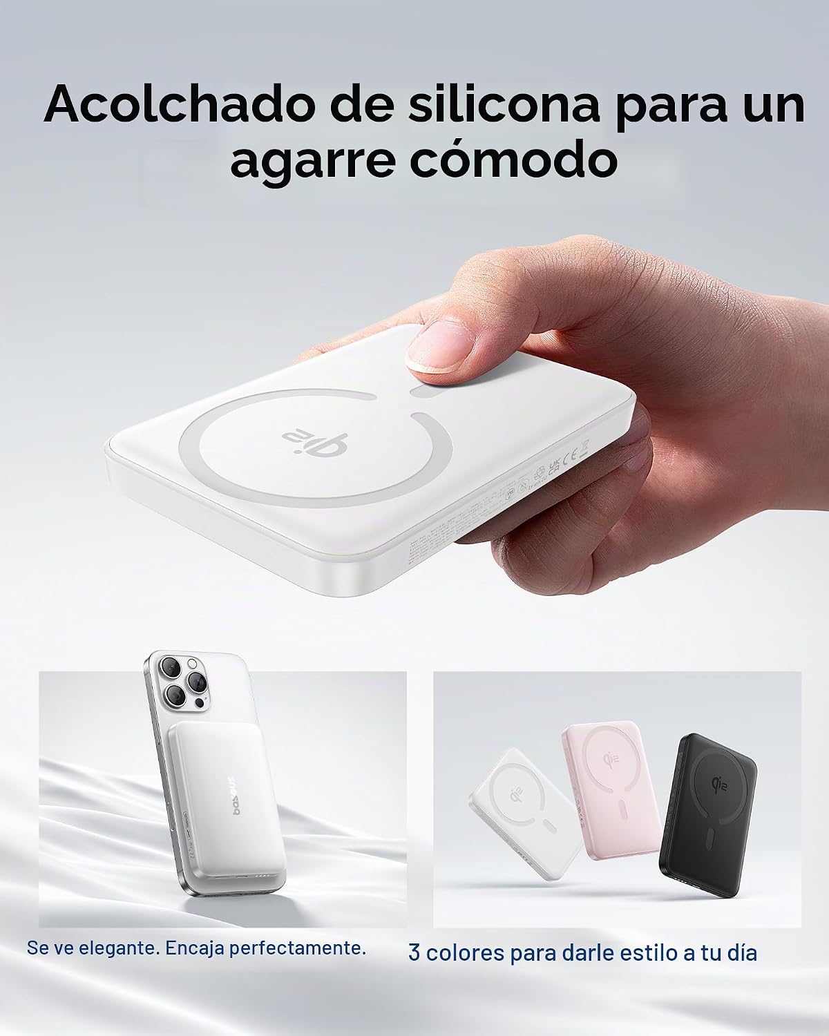 Baseus para cargador portátil MagSafe, banco de energía magnético i...