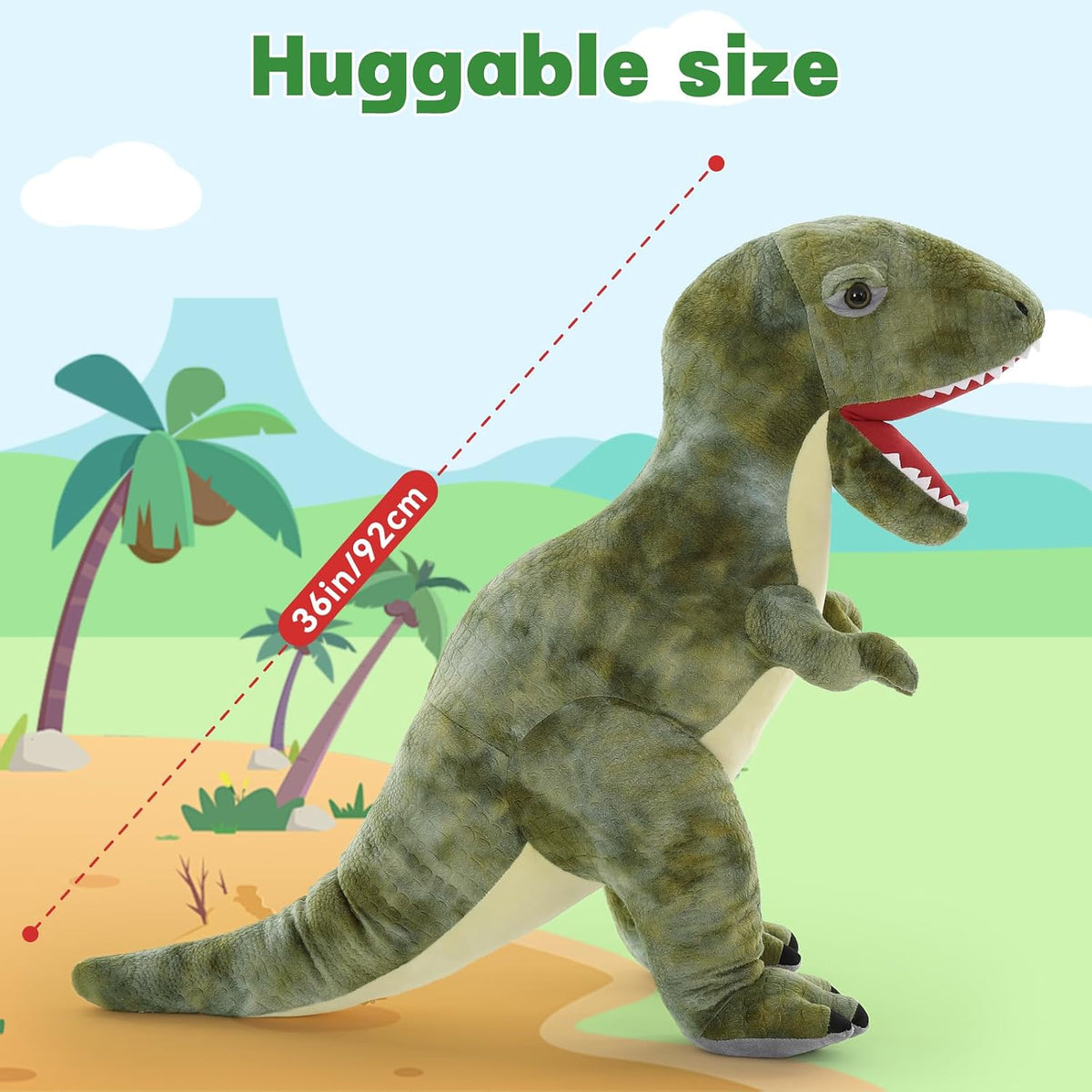 MorisMos Peluche de dinosaurio T-Rex gigante de 36 pulgadas, juguet...