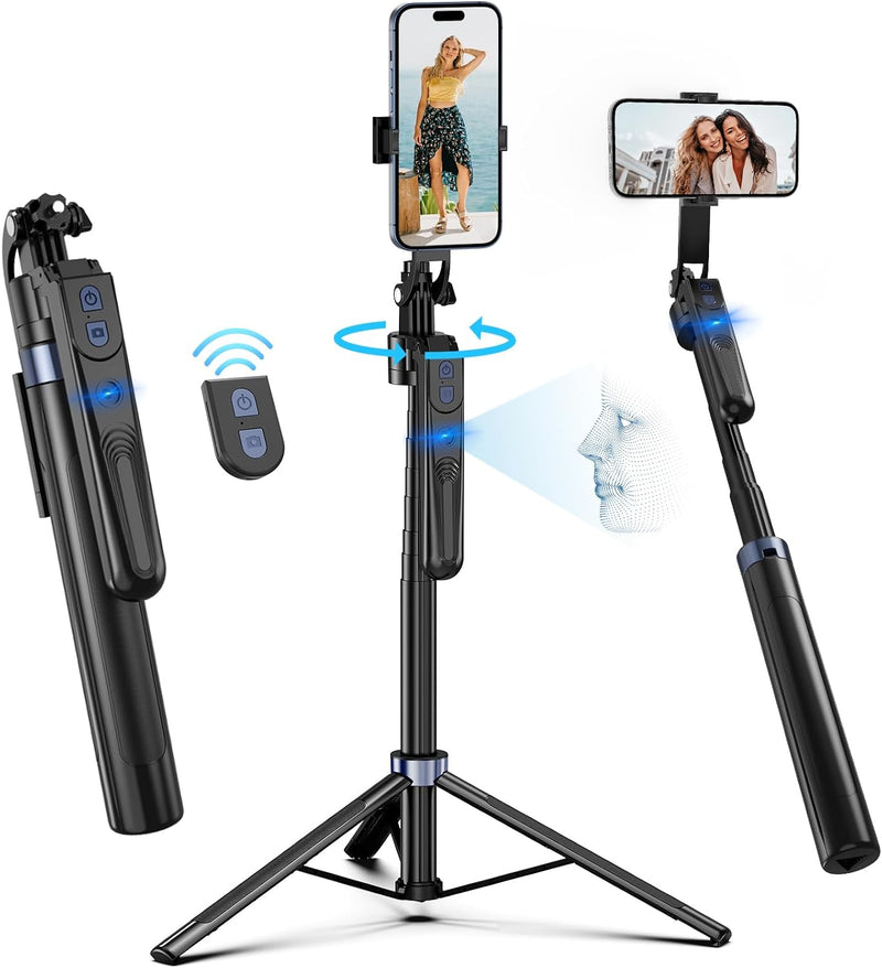 Trípode de seguimiento facial automático con rotación 360 con sopor...