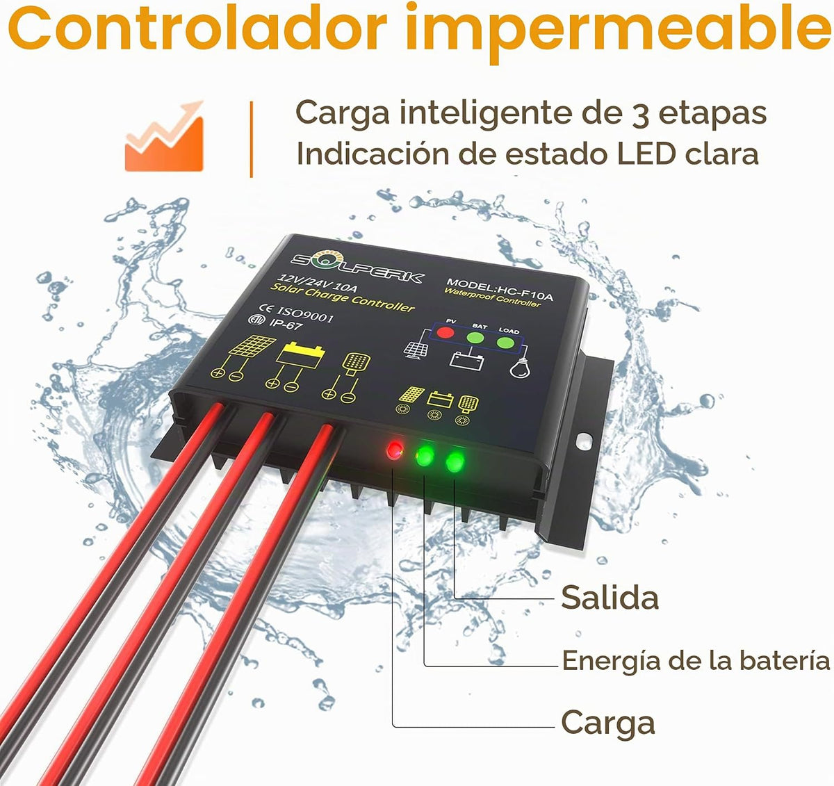 SOLPERK Kit de panel solar de 50 W 12 V, cargador de batería solar...