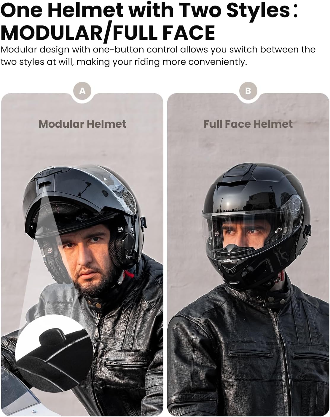 ILM 159BT - Casco de motocicleta modular Bluetooth con intercomunic...