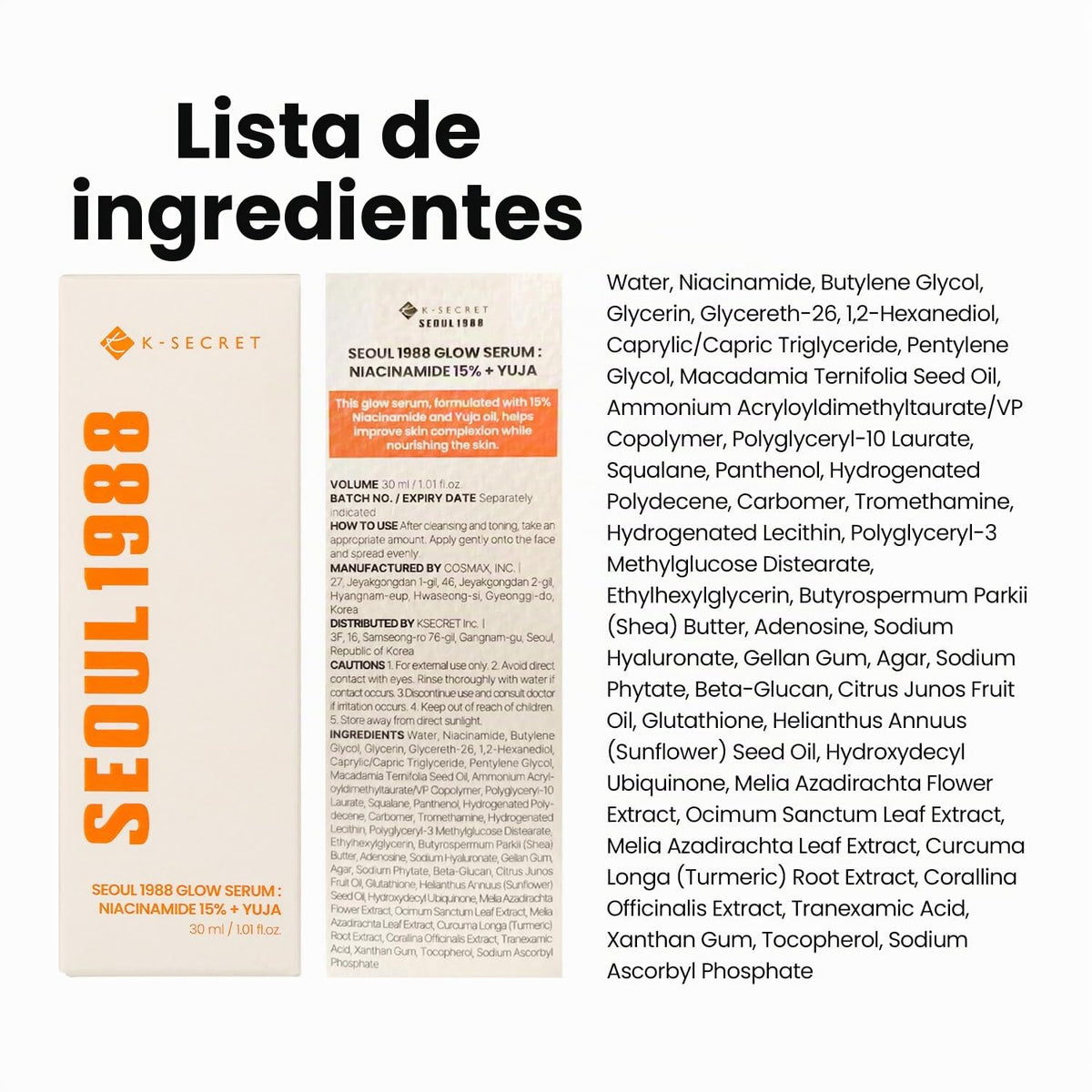 K-SECRET SEOUL1988 Niacinamida 15% Suero resplandor para tono desig...