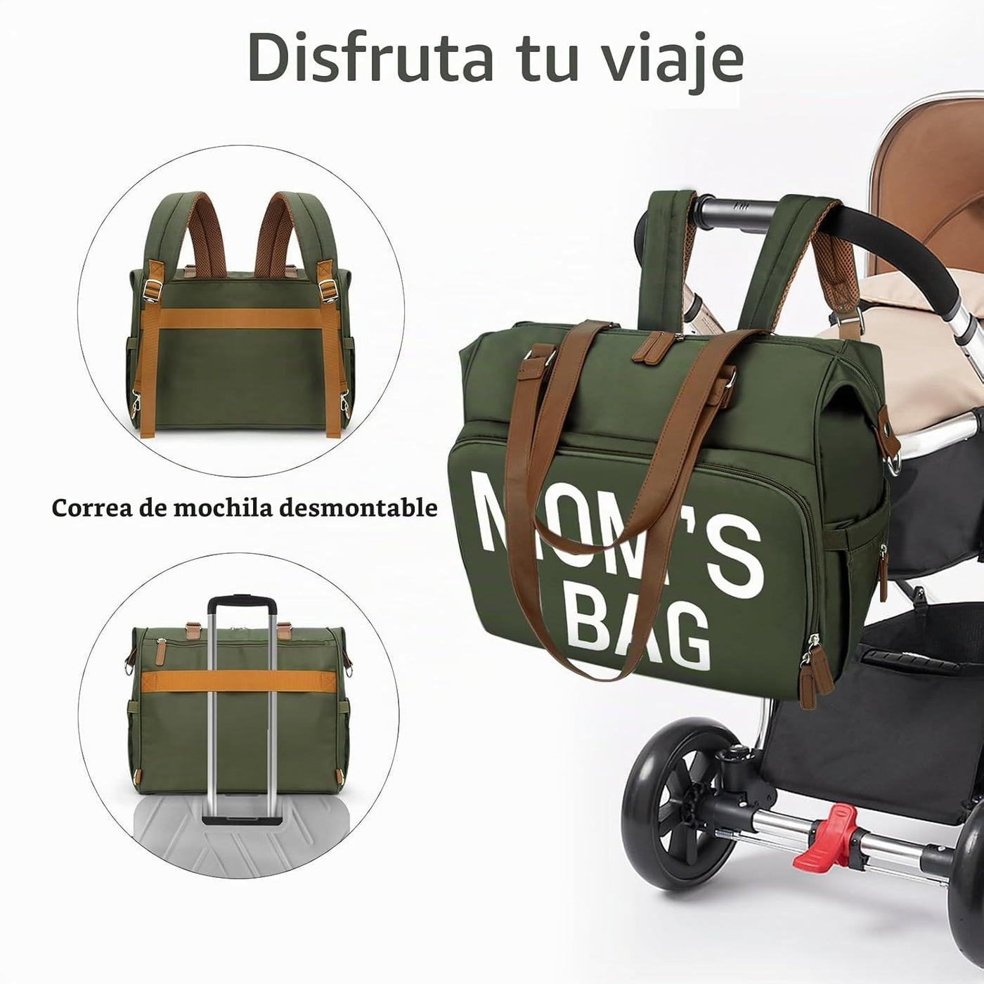 Pripher - Mochila de pañales para mamá 4 en 1, bolsa de pañales par...