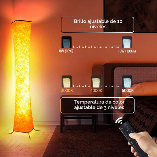 2 lámparas de pie, lámpara de esquina LED RGB inteligente de 61 pul...