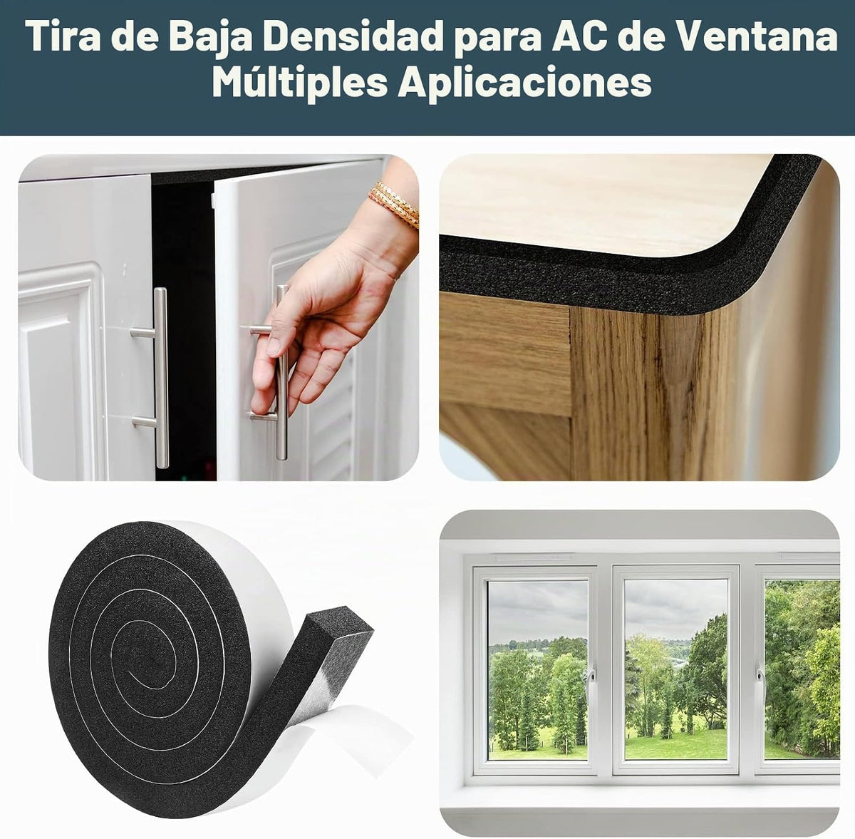 YIJUHOU Burletes para Puertas y Ventanas Cinta de Aislamiento de Es...