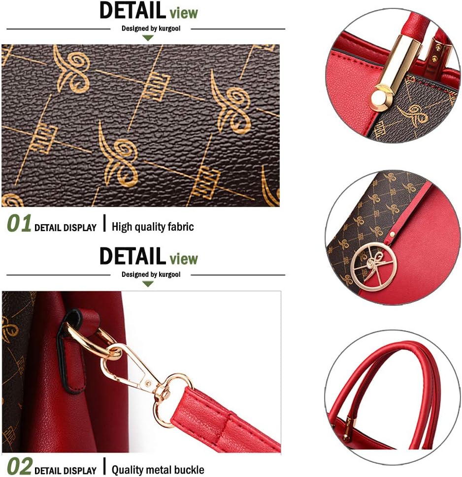 KURGOOL Bolsos y bolsos de mano para mujer, bolso de hombro con asa...