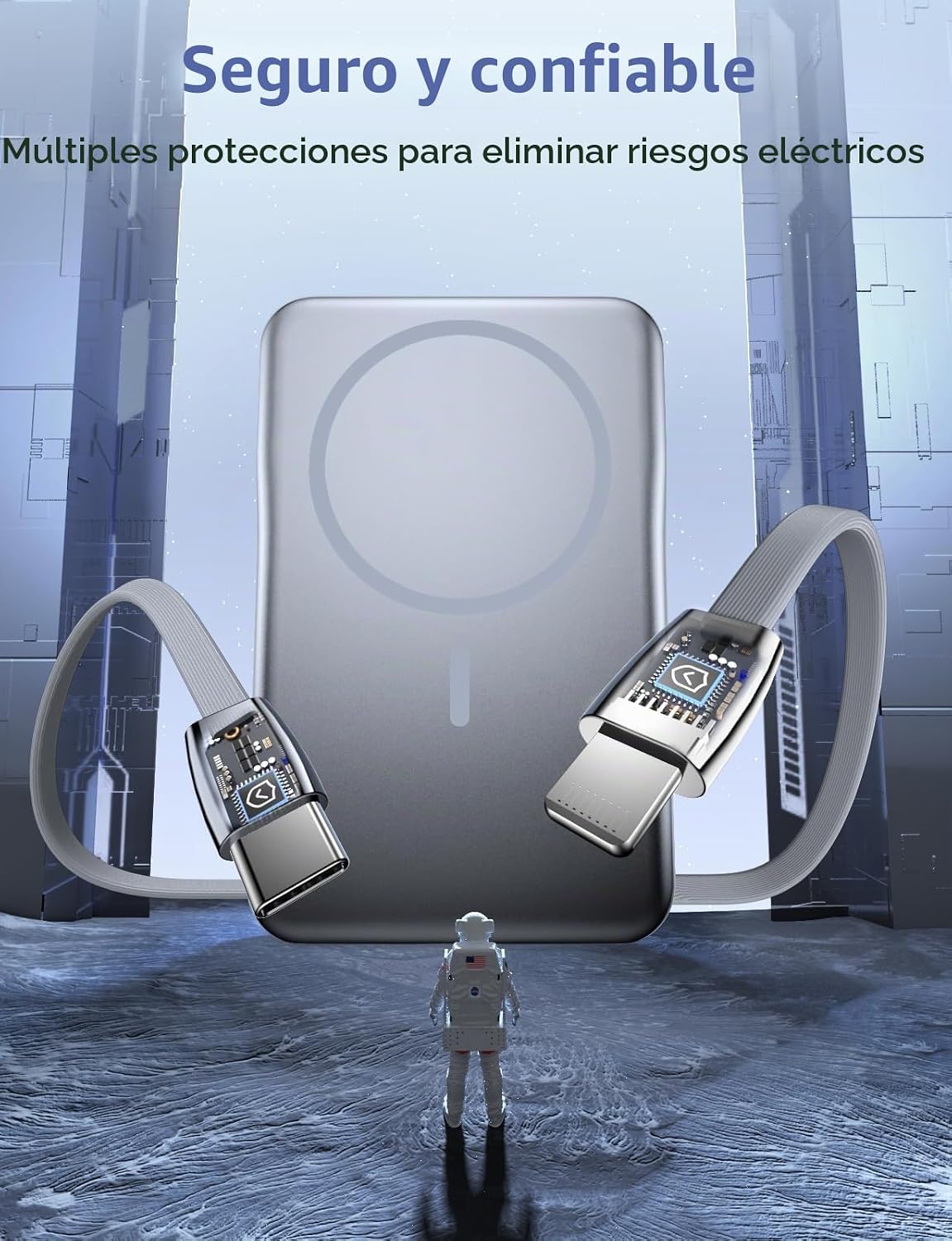 Cargador portátil magnético 10000mAh, banco de energía 20W con cabl...
