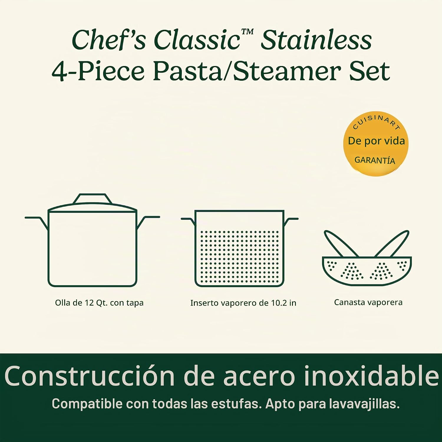 Cuisinart 77-412P1 piezas de 12 cuartos de galón, colección clásica...