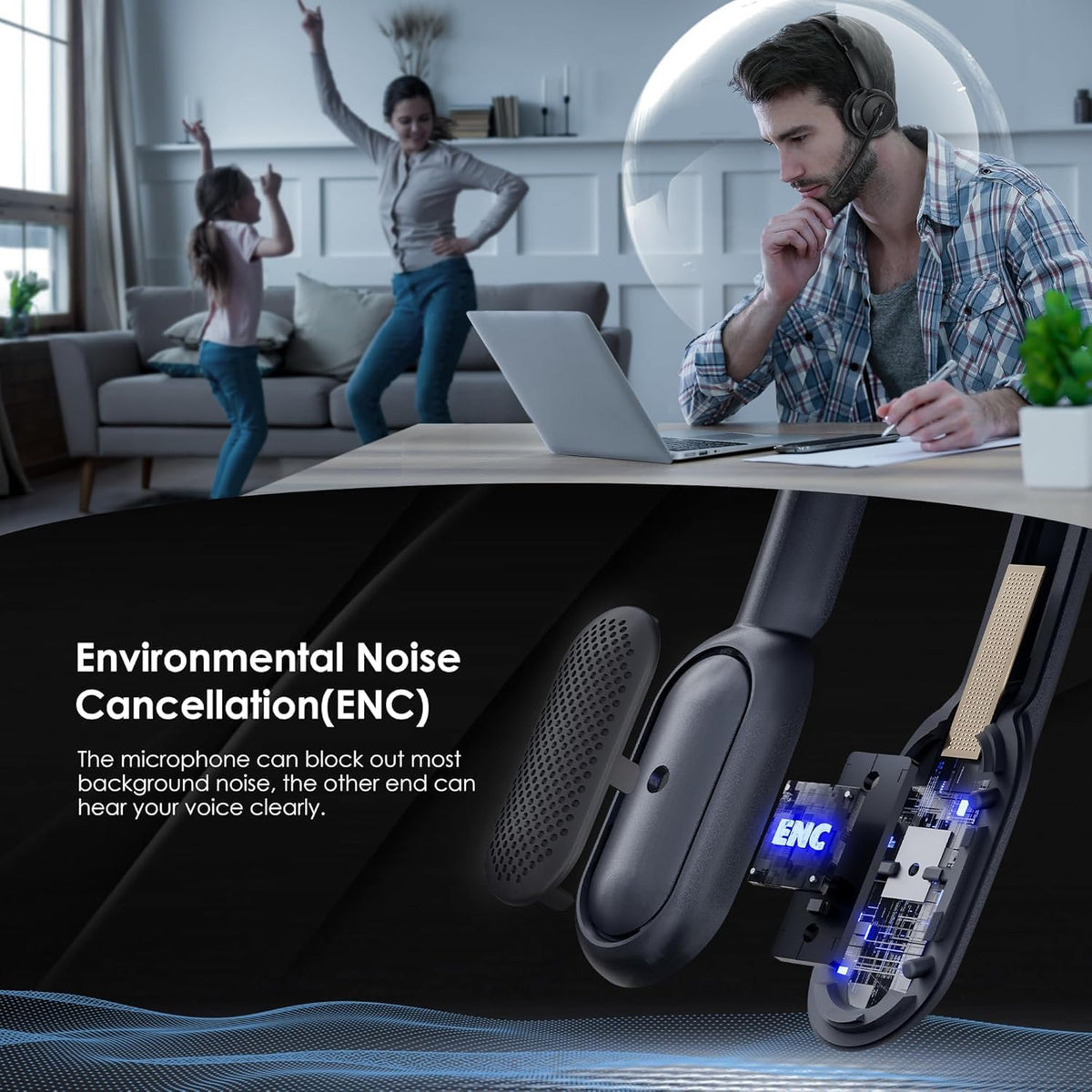 Actualice los auriculares inalámbricos ANC y ENC con micrófono para...