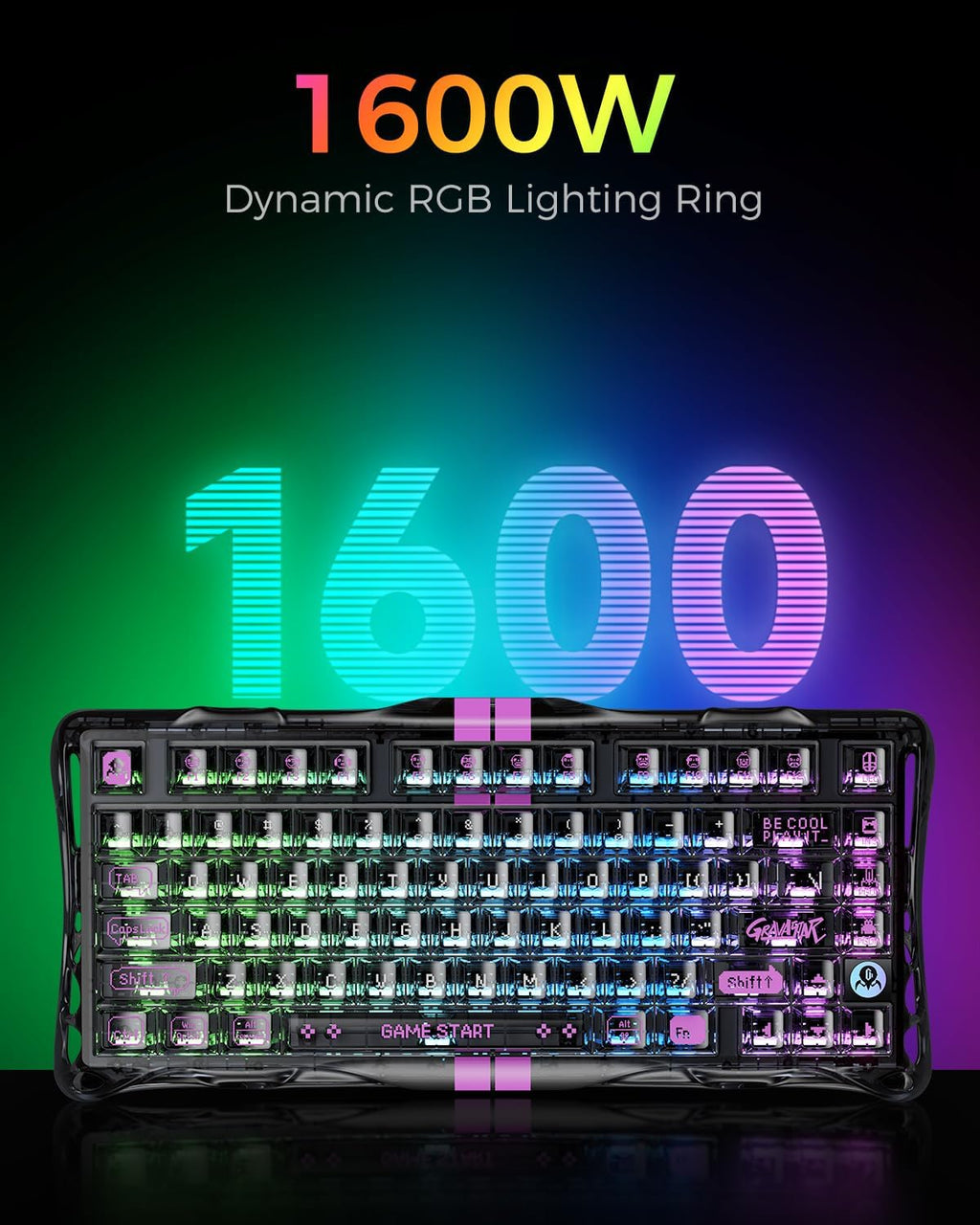 GravaStar Mercury V75 Lite Teclado para juegos con efecto Hall, tec...