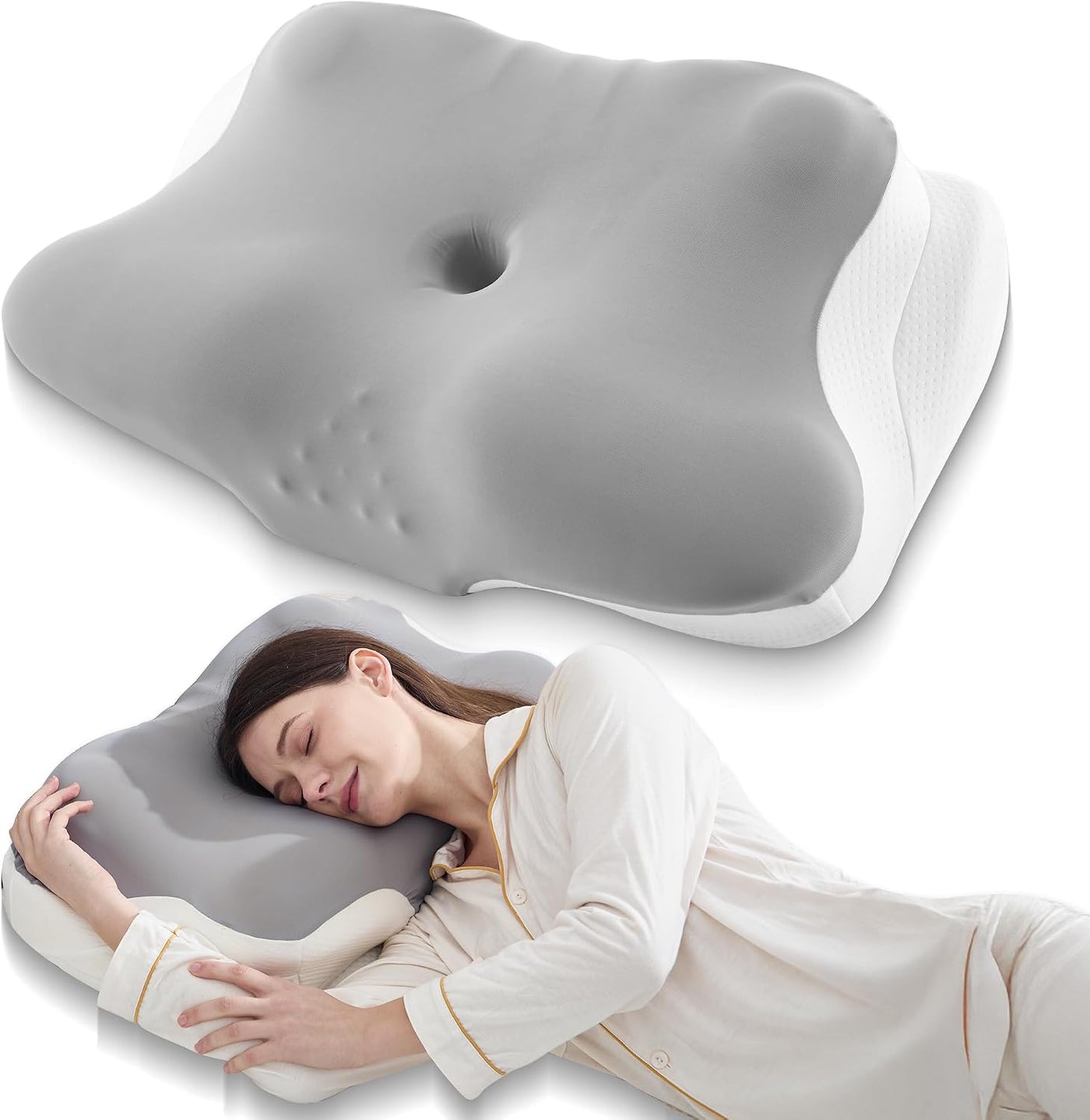BDEUS Almohada cervical para la apnea del sueño, almohada cervical...