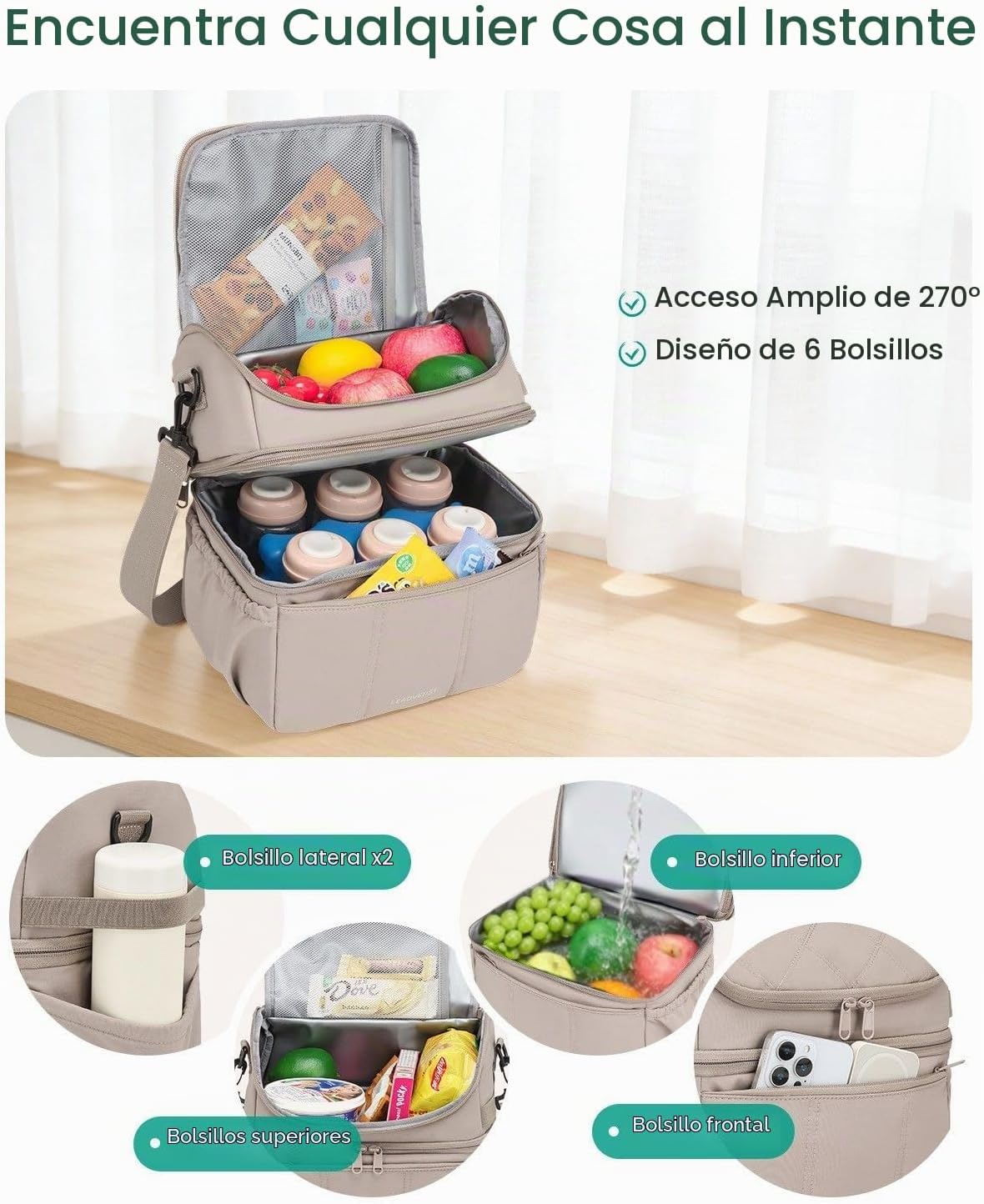 Leadvenst Bolsa enfriadora de leche materna, doble cubierta de 12L...