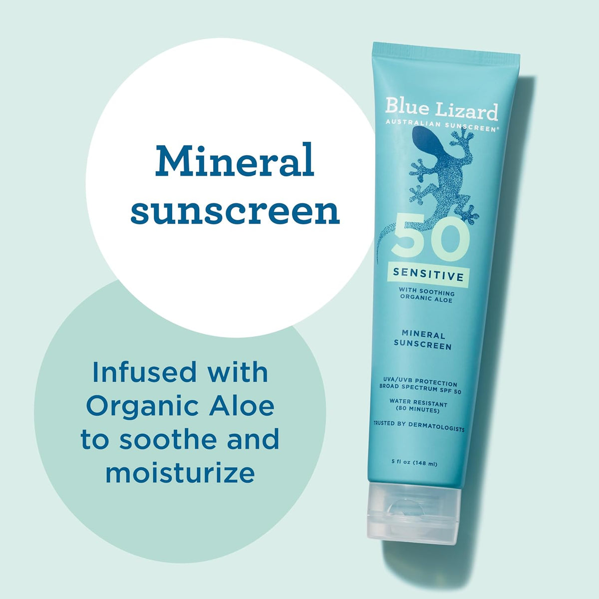 Blue Lizard Sensitive Mineral Sunscreen SPF 50 Loción de protección...