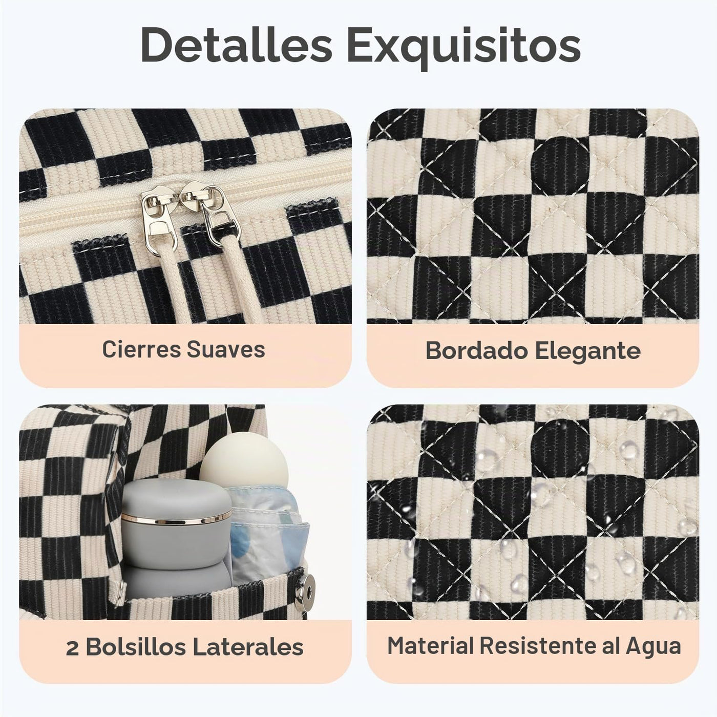 Tenot Bolsa de pañales de pana, bolsa de viaje para pañales con fun...