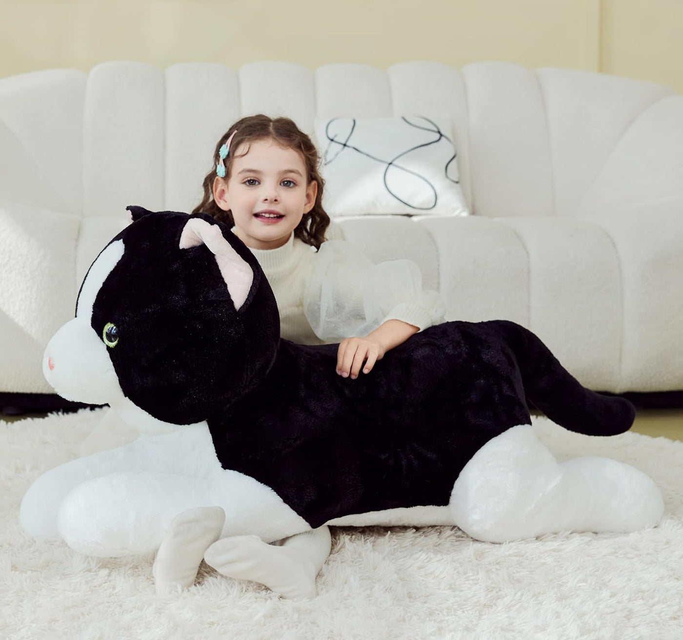 IKASA Juguetes de peluche gigante de gato con esmoquin, juguetes gr...