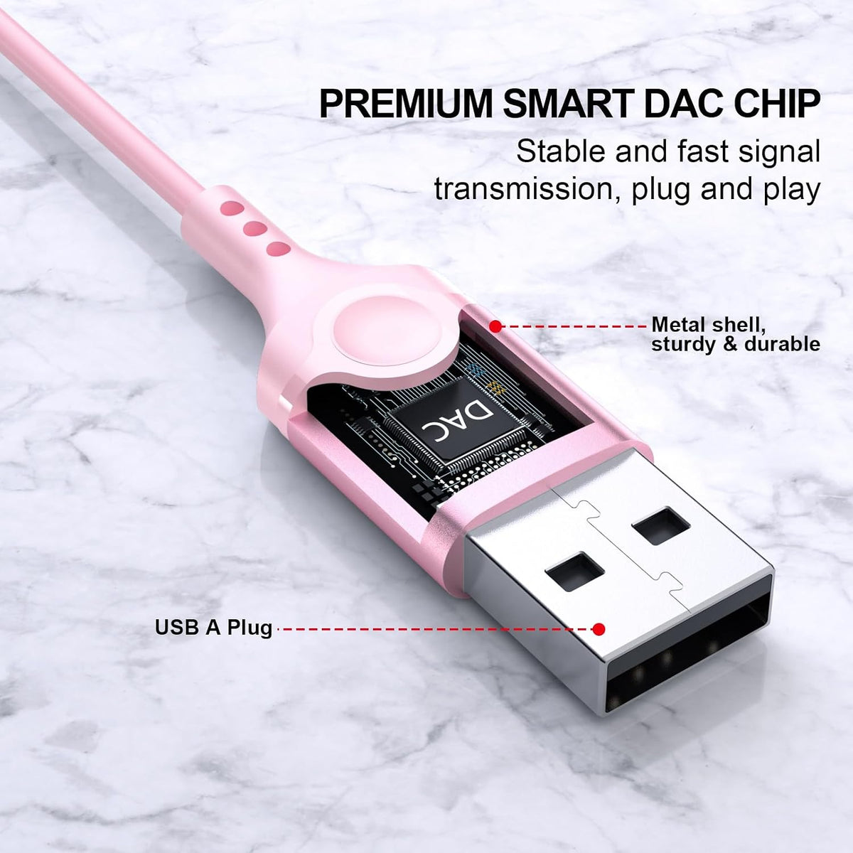 ASKUBSKU Auriculares USB con cable con micrófono para PC de 7.5 pie...