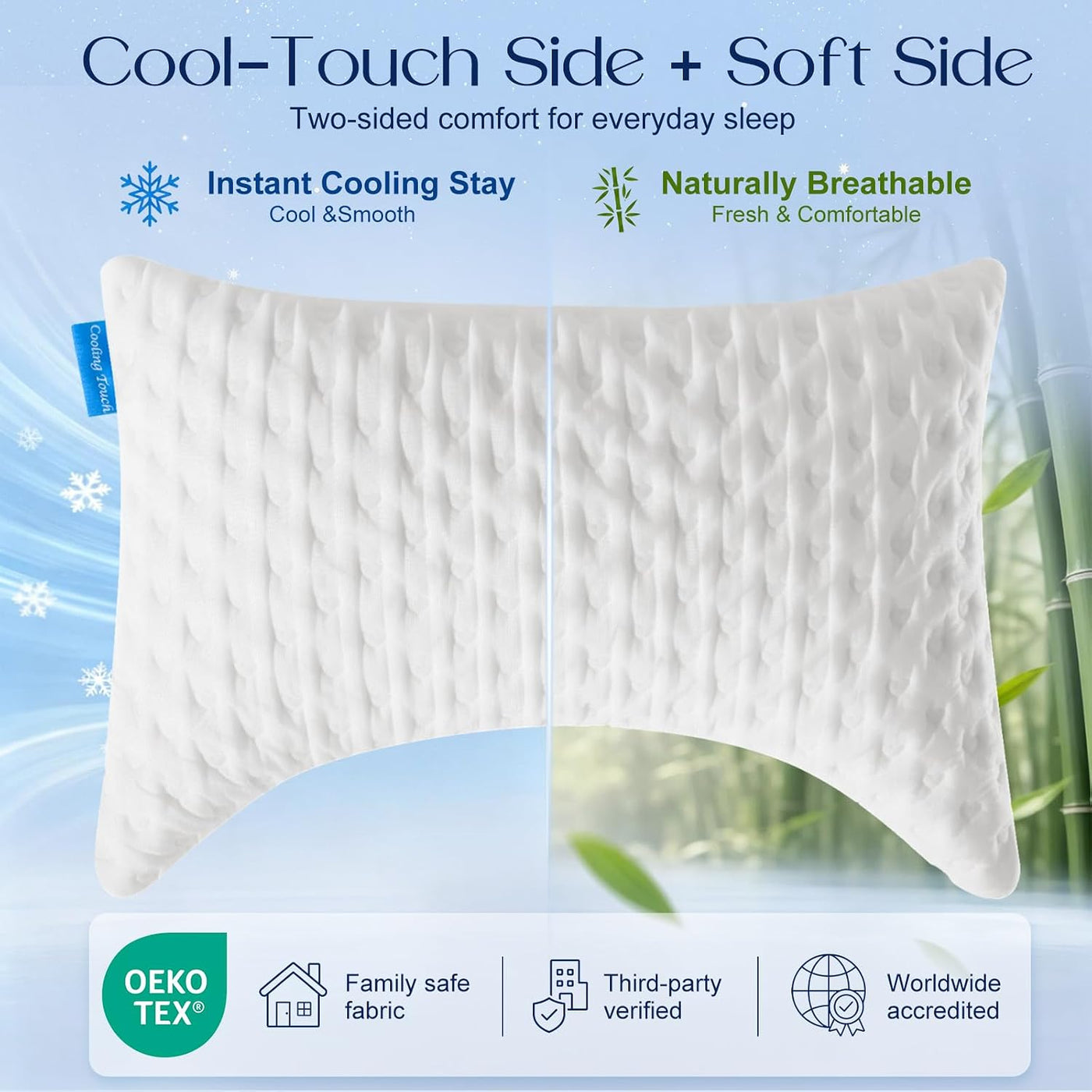 Almohadas para dormir de lado para comodidad de cuello y hombros, d...