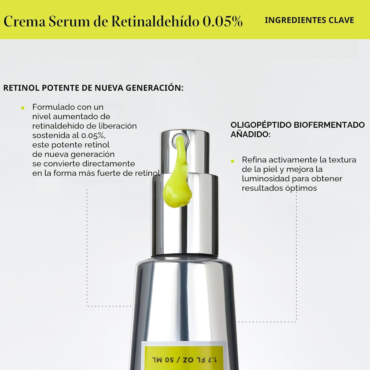 Suero de Crema de Retinaldehído Naturium 0.05%, Cuidado Facial y de...