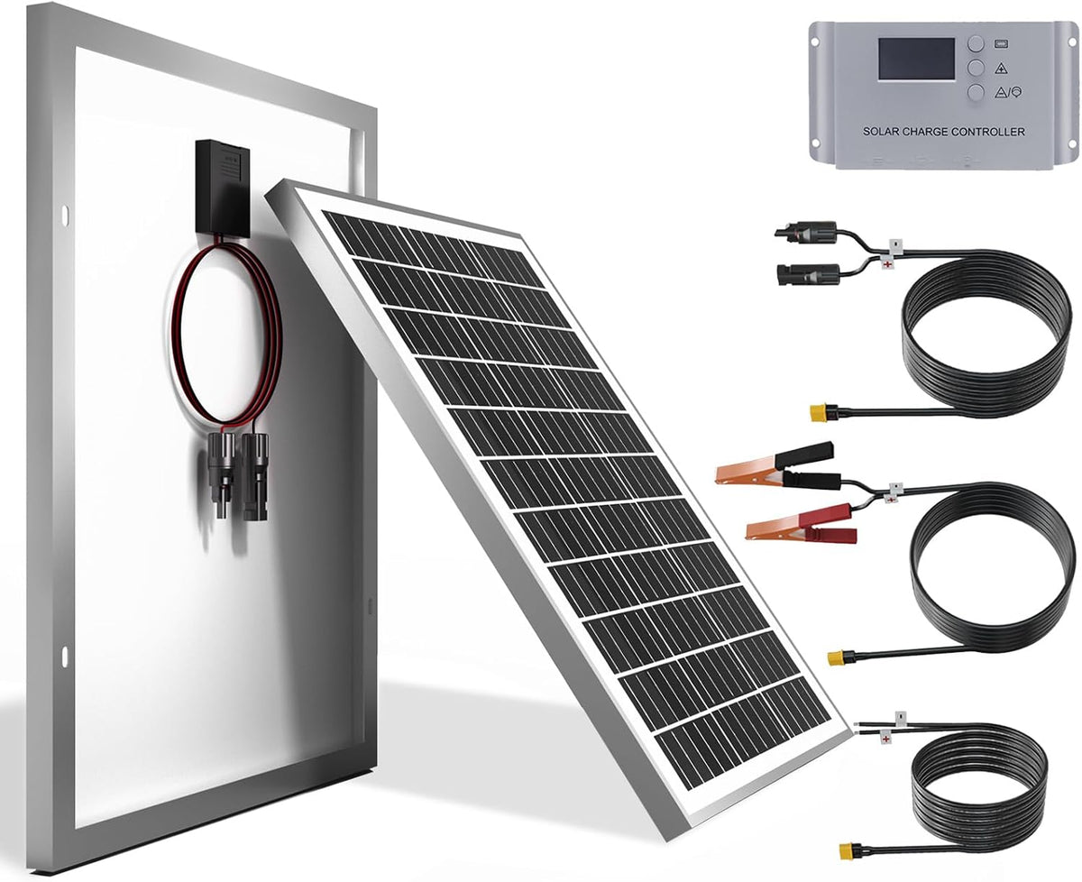 WUZECK - Kit de panel solar de 20 W y 12 V para mantenedor de bater...