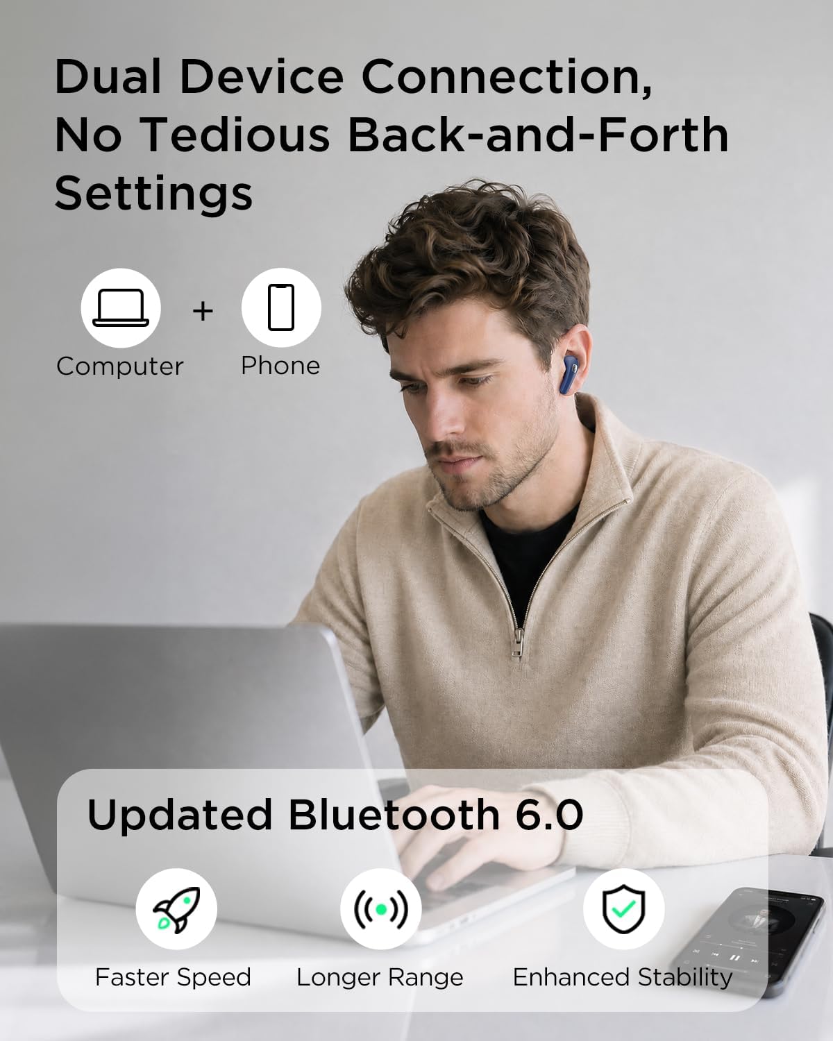 TALIX Auriculares con cancelación de ruido T30 con soporte para tel...