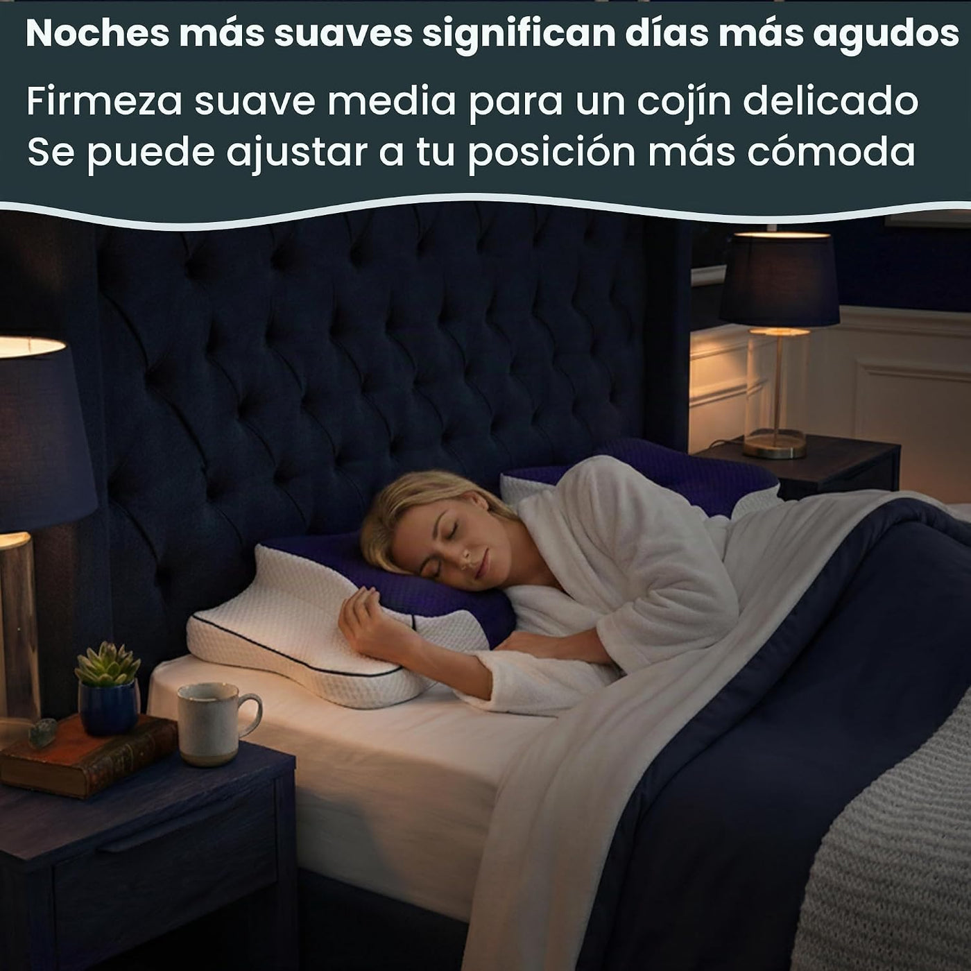 piluxx Almohada cervical cervical para dormir, almohada cervical de...
