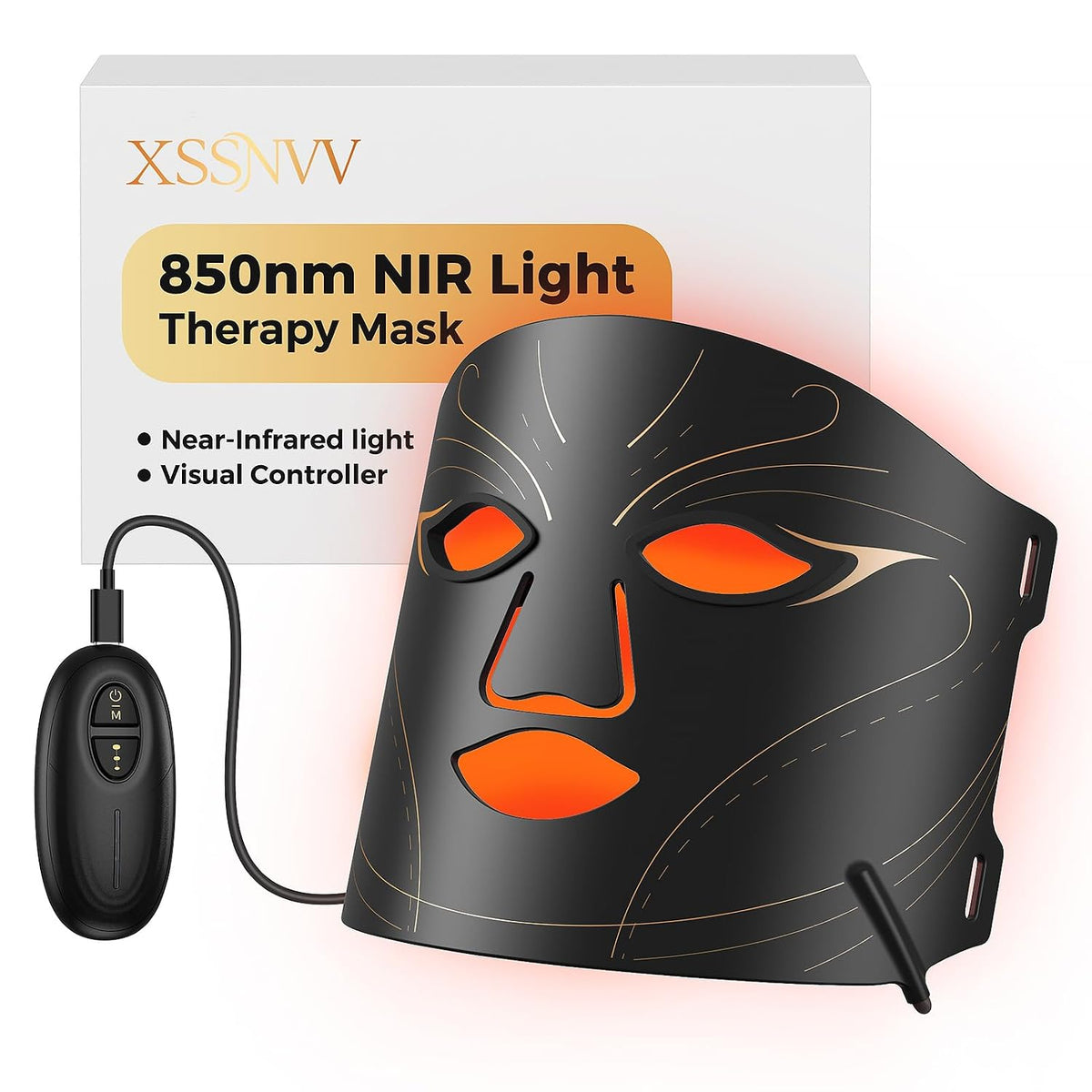 XSSNVV Terapia de luz roja para cara - Terapia de luz LED inalámbri...