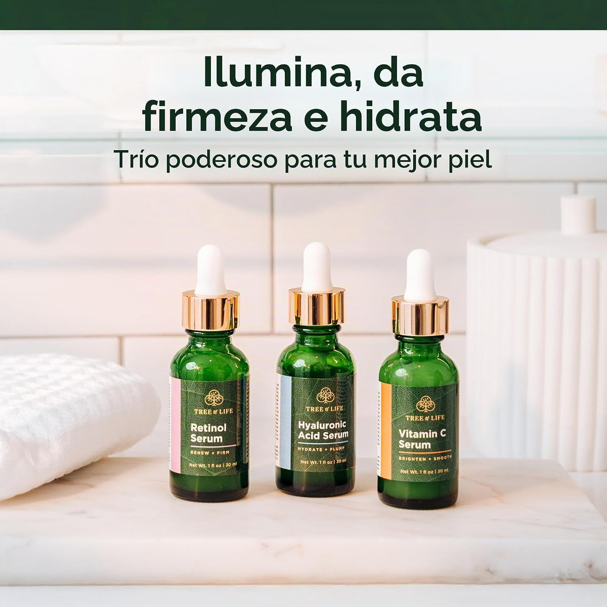 Sérum antienvejecimiento ToLB paquete combo, orgánico al 72 %, séru...