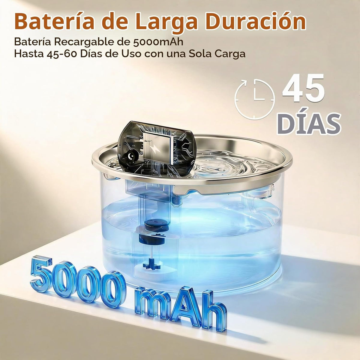 Fuente de agua inalámbrica para gatos de 3 litros\/101 onzas, fuent...