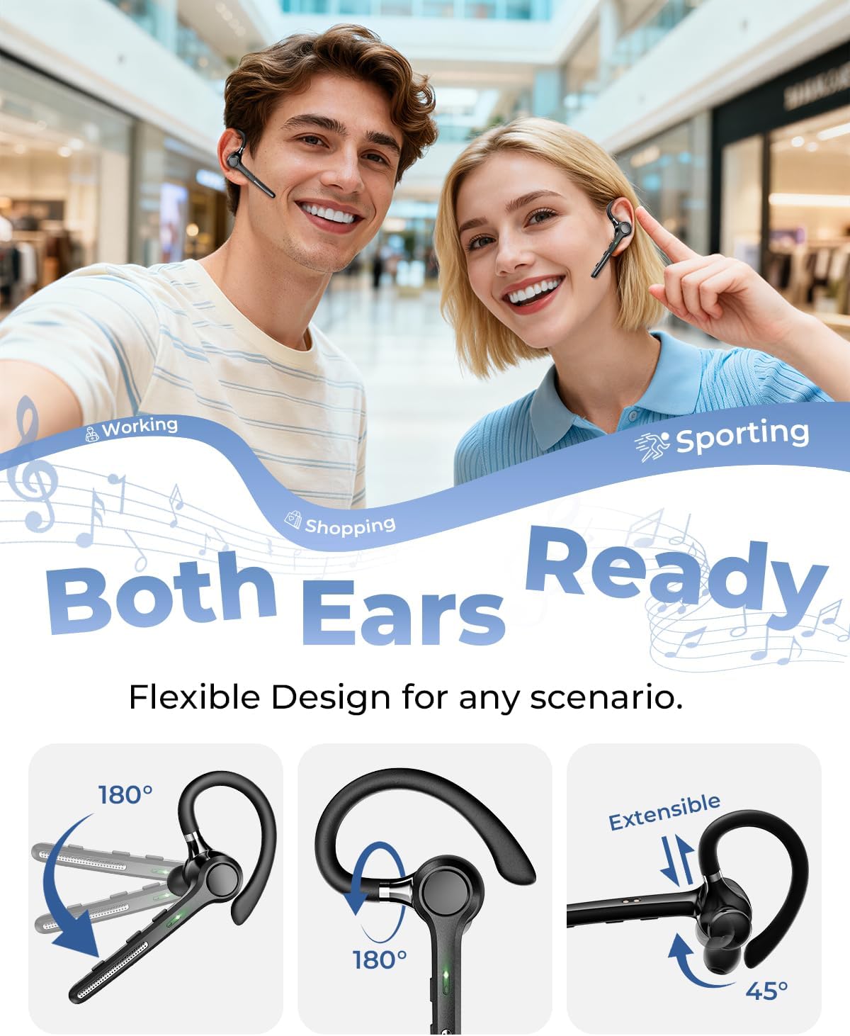 Ngsod Auricular Bluetooth V5.4, auricular inalámbrico USB Dongle co...