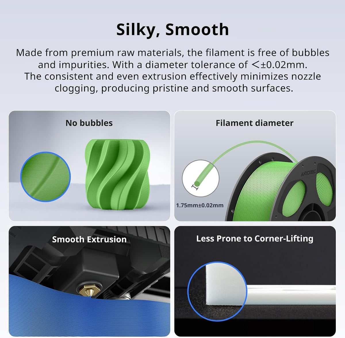ANYCUBIC Filamento PLA Plus (PLA+), filamento de impresora 3D de 0....