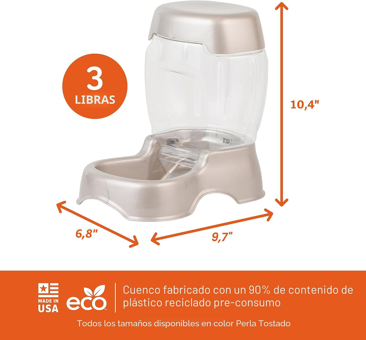 Alimentador de mascota Petmate, 3 libras | Disponible en 3 tamaños,...