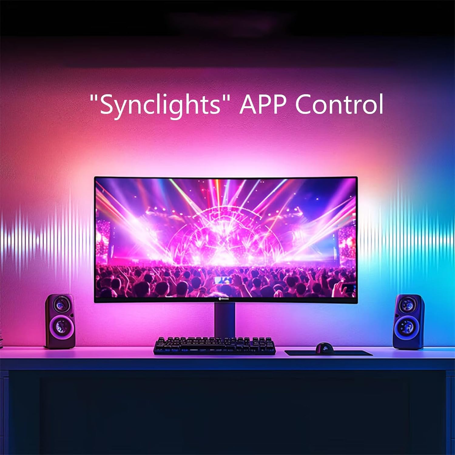 BLYGACN Monitor LED Retroiluminación, Pantalla RGB Luz de Escritori...