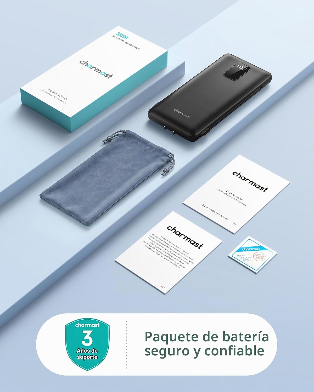 charmast Banco portátil 10000mAh del poder del cargador con el ench...