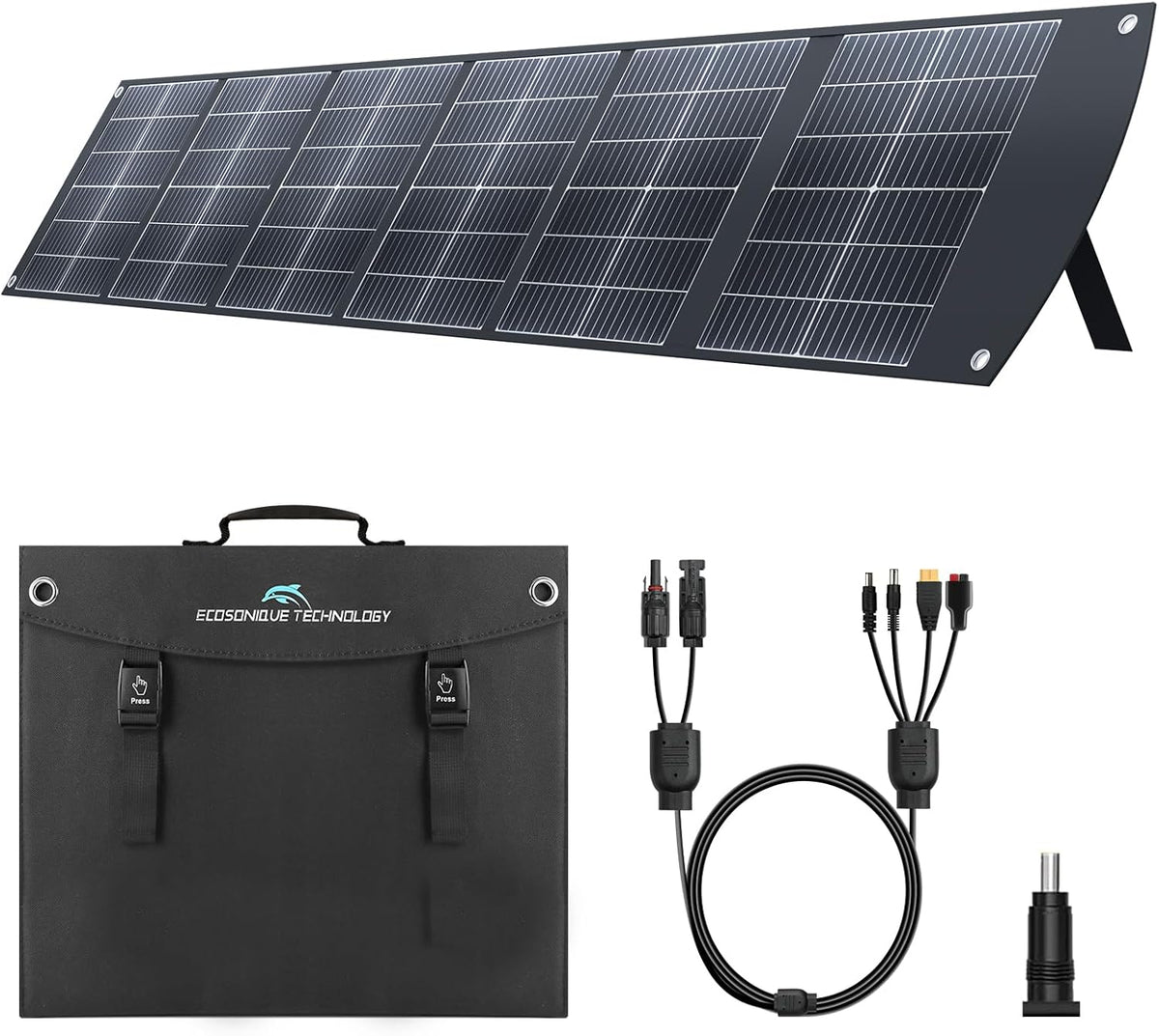 Ecosonique 200W Panel solar plegable portátil MC4 salida para centr...