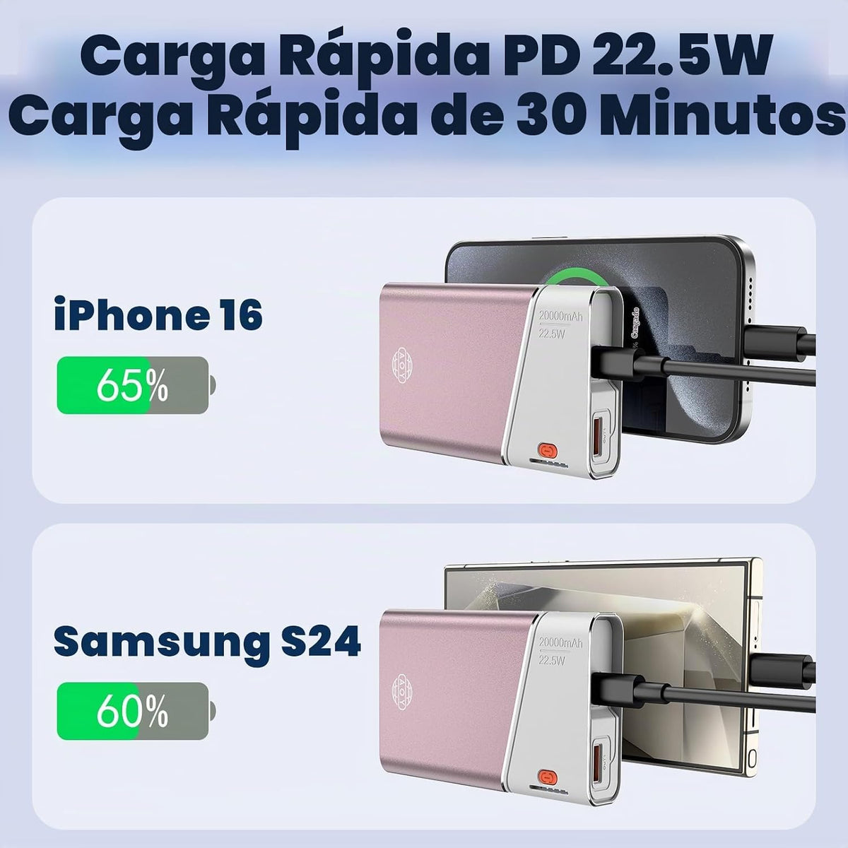 Aaoyun Cargador portátil de 20000 mAh, banco de energía de carga rá...