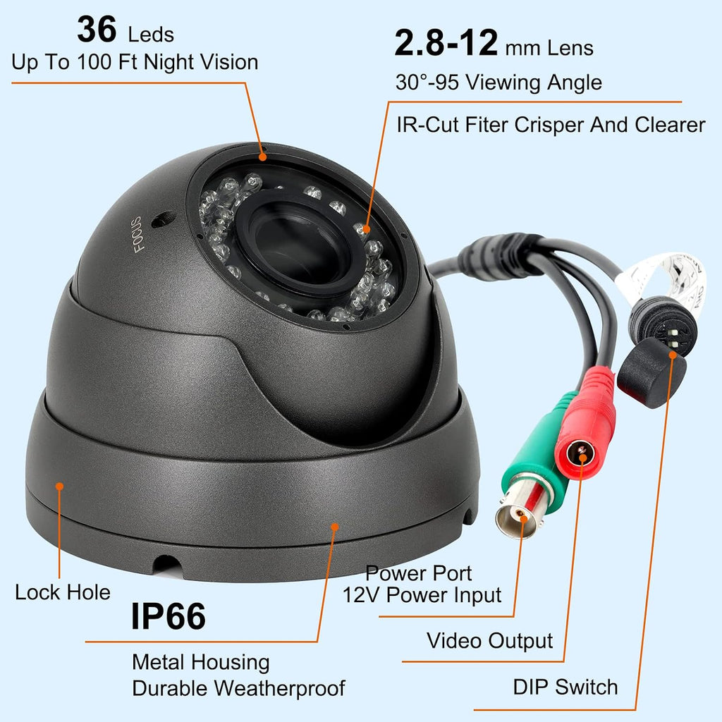 Anpviz Cámara CCTV analógica de 2MP 1080P HD 4 en 1 (TVI\/AHD\/CVI\...
