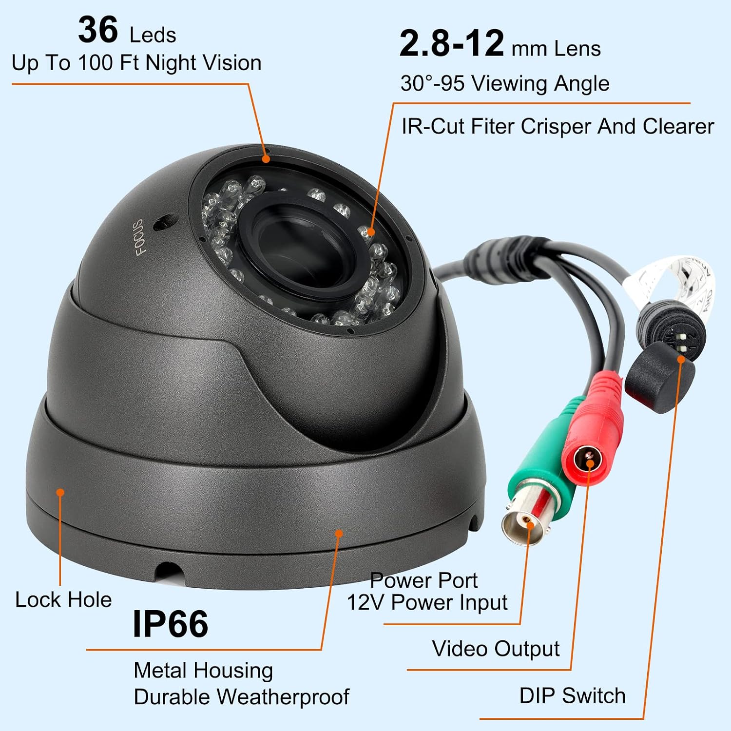 Anpviz Cámara CCTV analógica de 2MP 1080P HD 4 en 1 (TVI\/AHD\/CVI\...