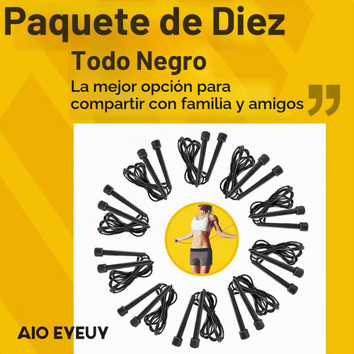 AIO EYEUY Paquete de 10 cuerdas de saltar ajustables para fitness y...