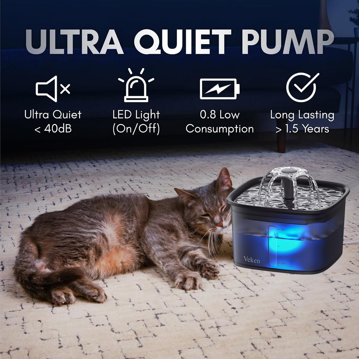Veken Ganadora del premio a la innovación Fuente de agua para gatos...